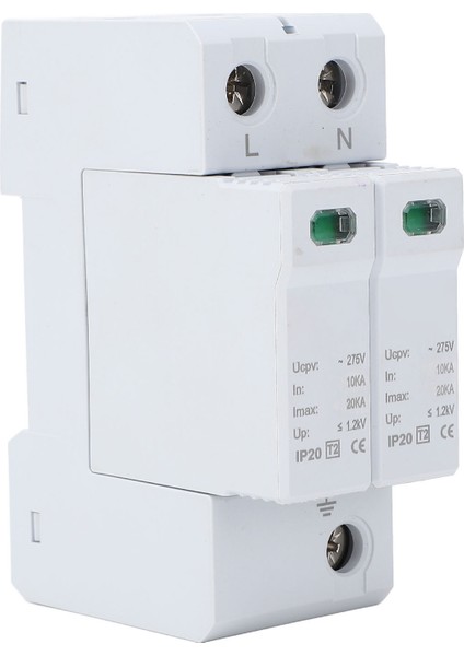 Aşırı Gerilim Koruyucu 2p 10‑20KA Ac Spd 35MM Ray Montajı Ev Için Aşırı Gerilim Koruyucu Cihaz 275VAC (Yurt Dışından)