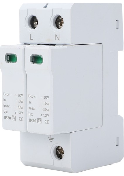 Aşırı Gerilim Koruyucu 2p 10‑20KA Ac Spd 35MM Ray Montajı Ev Için Aşırı Gerilim Koruyucu Cihaz 275VAC (Yurt Dışından) fiyatları