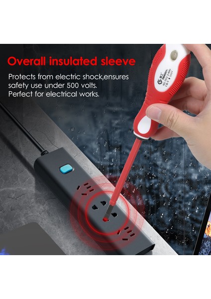 500V Izoleli Tornavida Voltaj Test Cihazı 2'si 1 Arada Tersinir Manyetik Yivli ve Çapraz Tornavida Elektroprob Devre Testi Için Çoklu Tornavidalar (Yurt Dışından) fiyatları