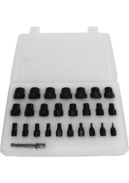 25 Adet Hasarlı Vida Çıkarma Seti Krom Molibden Çelik 3/8 Inç Kare Tahrikli Altıgen Başlı Vida Çıkarma Aleti (Yurt Dışından)