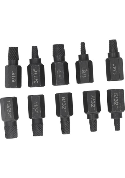 10 Adet Kırık Vida Çıkarma Seti 1/4 7/32 3/16 5/32 1/8 13/32 3/8 11/32 5/16 9/32IN Somun Cıvata Için Hasarlı Vida Çıkarıcı (Yurt Dışından) modelleri