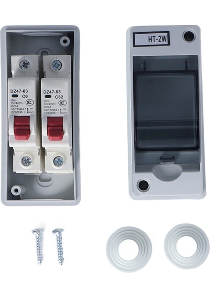 Dağıtım Kutusu IP65 Su Geçirmez 2 Yollu Alev Mcb C Tipi Dış Mekan Kullanımı Için Dağıtım Kutusu 6A 32A (Yurt Dışından)