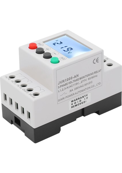 LCD 3 Faz 4 Kablolu Gerilim Izleme Rölesi Düşük Gerilim Aşırı Gerilim Koruma Rölesi 115‑277VAC (Yurt Dışından)