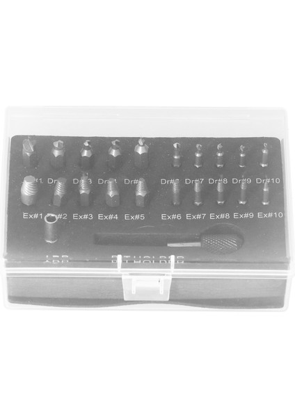 22 Adet Hasarlı Vida Çıkarıcı Soyulmuş Kırık Cıvata Çıkarma Aleti Çok Amaçlı Hss Donanım 60MM Siyah Yivli Çubuk (Yurt Dışından)