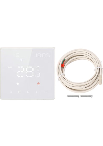 Akıllı Wifi Termostatı Ev Programlanabilir Tuya Uygulaması Ses Kontrolü 100‑250VAC Beyaz 16A Elektrikli Yerden Isıtma (Yurt Dışından)