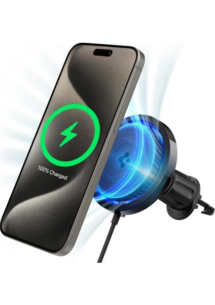 Magfit Air Vent Hook Araç Içi Telefon Tutucu + Manyetik Kablosuz Şarj Cihazı iPhone Için Magsafe Özellikli Cryomax Onetap Pro 3 ITS13WC - ACP07446