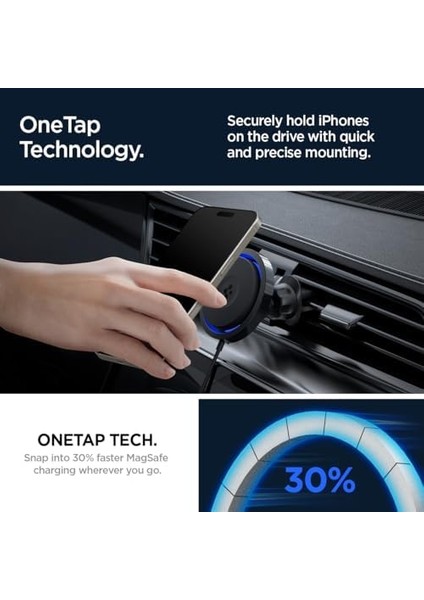 Magfit Air Vent Hook Araç Içi Telefon Tutucu + Manyetik Kablosuz Şarj Cihazı iPhone Için Magsafe Özellikli Cryomax Onetap Pro 3 ITS13WC - ACP07446