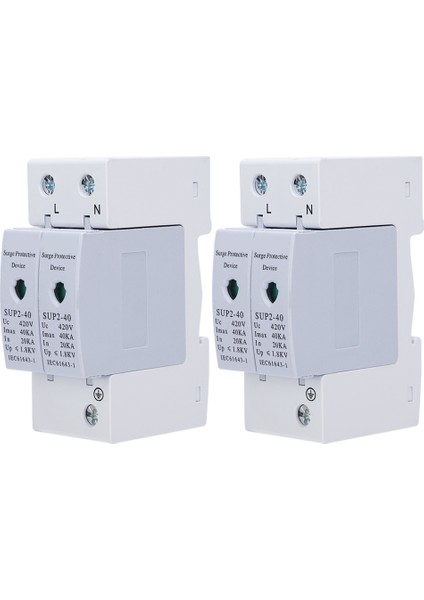 2 Adet Aşırı Gerilim Koruma Cihazı Antithunder Bileşen SUP240 2p 40KA 420V Ac (Yurt Dışından)