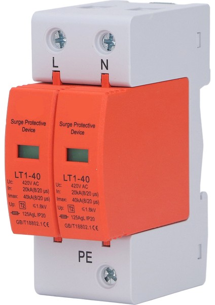 Ac Aşırı Gerilim Koruyucu 2p Alev 36MM Ray Montajı Koruyucu Parazit Önleyici Cihaz 420V (Yurt Dışından) modelleri