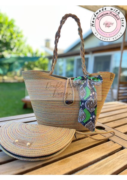 Antik 2li Takım Plaj Çantası , El Çantası Clutch, Totebag, Kadın, Yazlık, modelleri