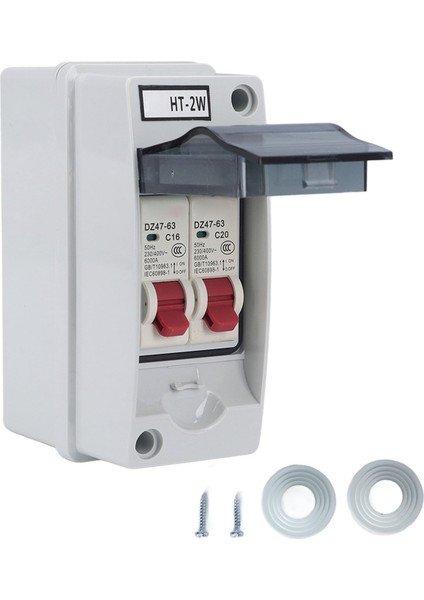 Sg Açık Su Geçirmez Dağıtım Kutusu Güç Devre Kesici Mcb C Tipi 2 Yollu Ac 230V 400V (Yurt Dışından)