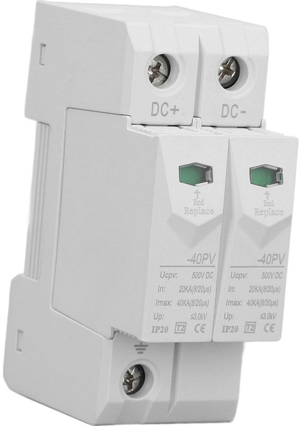 Pv Aşırı Gerilim Koruma Cihazı 2p Dc 500V 40KA 35MM Dın Ray Montaj Koruyucu CHLT‑40PV (Yurt Dışından) fırsatları