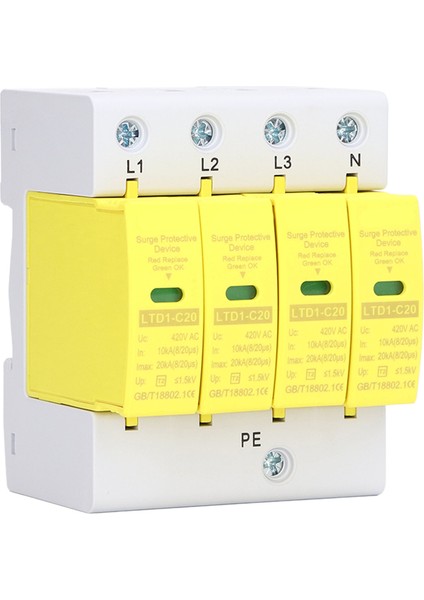 420V Ac 4p Aşırı Gerilim Koruma Cihazı Aşırı Gerilim Koruması Ev Tipi 36MM Ray Montajı (Yurt Dışından)