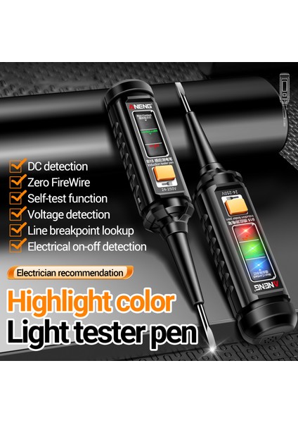 Aneng B15 Indüksiyon Test Kalemi Vurgu Rengi Işık Profesyonel Ac Voltaj Algılama Elektrikçi Tornavida Test Araçları 24V-250V (Yurt Dışından) fırsatları