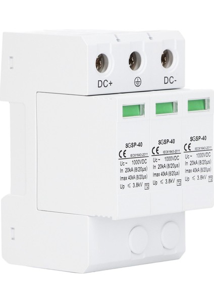 Dc 1000V 40KA Aşırı Gerilim Korumalı Parafudr Fotovoltaik Güç Sistemi Için Koruyucu Cihaz Beyaz 3p (Yurt Dışından)