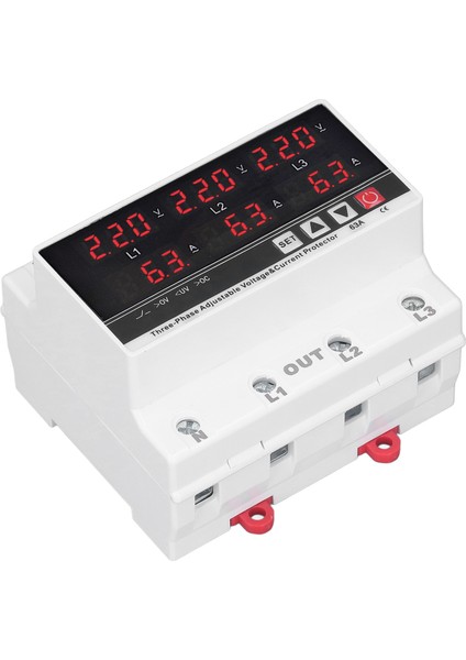 Düşük Gerilim Koruyucusu Dın Rayı Ayarlanabilir Aşırı Akım Koruyucusu AC120V‑300V 63A 3 Faz 3 Kablo 4 Kablo (Yurt Dışından) fiyatları