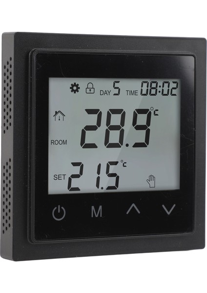 Ev Isıtma Sistemi Termostatı LED Dokunmatik Ekranlı Zemin Isıtma Sıcaklık Kontrol Cihazı AC85V‑250V 16A Siyah (Yurt Dışından) fırsatları