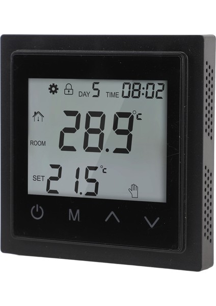 Ev Isıtma Sistemi Termostatı LED Dokunmatik Ekranlı Zemin Isıtma Sıcaklık Kontrol Cihazı AC85V‑250V 16A Siyah (Yurt Dışından) indirimleri
