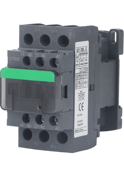 Ac Kontaktör 1no 1nc 25A 380V Yüksek Gerilim Bobini Gümüş Kontak Motor Kontrol Cihazı LC1D25 380V (Yurt Dışından)