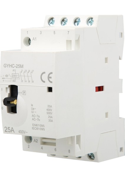 4p 25A 220V 50Hz Dın Raylı Ev Tipi Ac Kontaktörü Manuel Kontrol Anahtarı ile (Yurt Dışından)