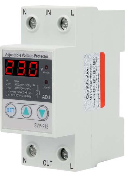 Aşırı Gerilim Koruyucusu Ayarlanabilir Kurtarma Koruyucu Röle Voltmetre SVP‑912 (Yurt Dışından) fiyatları