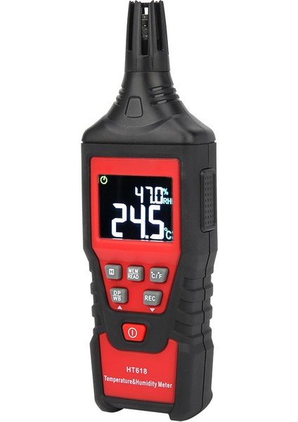 Sıcaklık Nem Ölçer Dijital Yüksek Doğruluk Hassasiyet Taşınabilir Çift LCD Ekran HT618 (Yurt Dışından) fırsatları