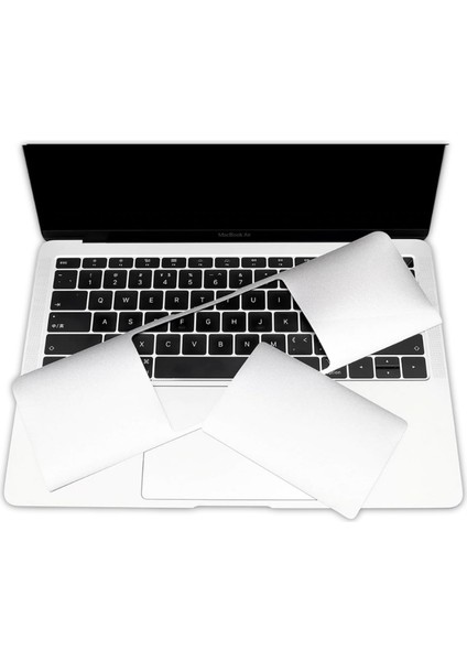 Macbook Air M1 13 Inç Laptop Kaplama Sticker Koruyucu Touchpad Trackpad A2337 A2179 A1932 ile Uyumlu Gümüş