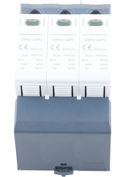 40KA 3p 1500VDC Aşırı Gerilim Koruma Cihazı Dın Ray Montajlı Düşük Voltajlı Fotovoltaik Aşırı Gerilim Koruması (Yurt Dışından)
