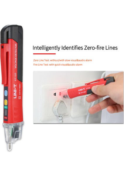 Unı-T Taşınabilir Temassız Ac Gerilim Test Cihazı Kalem Şeklinde V～uyarı Dedektörü Ses ve Işık Alarmı ve LED El Feneri ile (Yurt Dışından) indirimleri