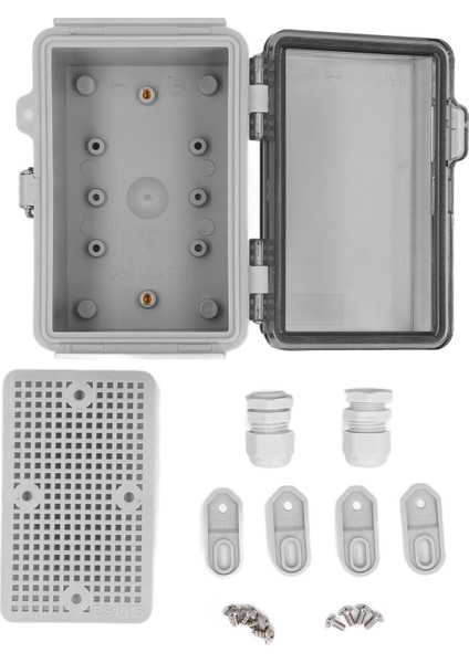 Menteşeli Kapaklı Dağıtım Kutusu Montaj Plakası Braketleri IP67 Su Geçirmez Abs Plastik Elektrik Muhafazası 100X150X90MM (Yurt Dışından)