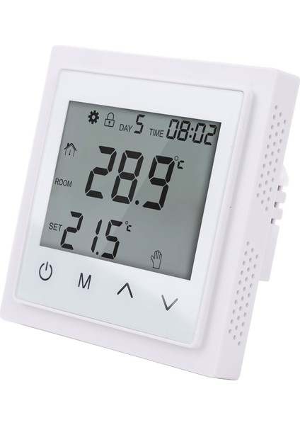 Ev Isıtma Sistemi Termostatı LED Dokunmatik Ekranlı Zemin Isıtma Sıcaklık Kontrol Cihazı AC85V‑250V 16A Beyaz (Yurt Dışından) fiyatları