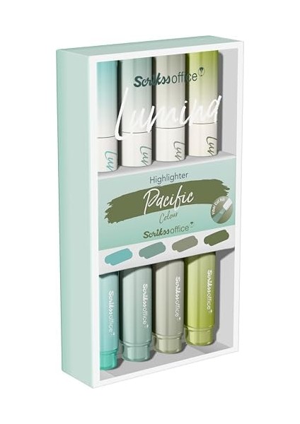 Lumina Fosforlu Kalem Pasific, 4'lü Set, Pasific