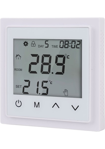 Ev Isıtma Sistemi Termostatı LED Dokunmatik Ekranlı Zemin Isıtma Sıcaklık Kontrol Cihazı AC85V‑250V 16A Beyaz (Yurt Dışından) indirimleri