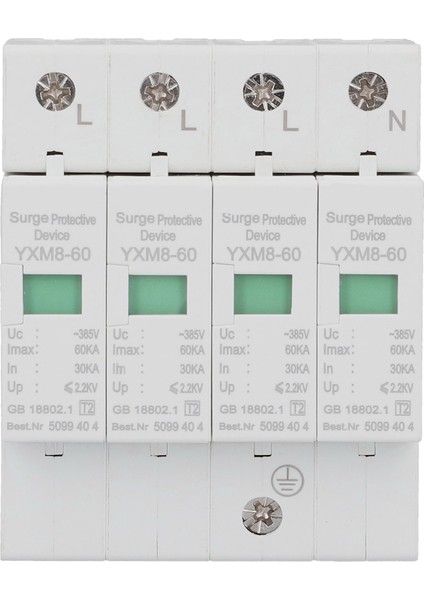 Aşırı Gerilim Koruma Cihazı Elektrik Çarpması Koruyucu Modülü Parafudr Kesici AC380V Yxm8‑60 (Yurt Dışından)