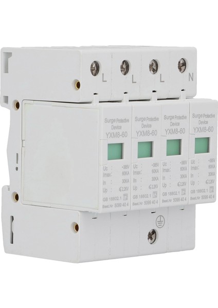 Aşırı Gerilim Koruma Cihazı Elektrik Çarpması Koruyucu Modülü Parafudr Kesici AC380V Yxm8‑60 (Yurt Dışından) modelleri
