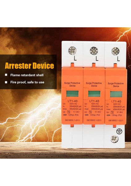 3p 20KA-40KA 420VAC Ev Aşırı Gerilim Korumalı Düşük Gerilim Parafudr Cihazı (Yurt Dışından) fiyatları