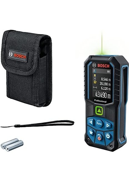 Professional Glm 50-23 G Lazerli Uzaklık Ölçer (50M Ölçme Alanı, 4 Sn. Ölçme Süresi, 2 x Aa Pil, Ip 65 Toza Karşı Koruma Sistemi, Yeşil Lazer, Taşıma Kayışı, Koruma Çantası) Amazon Özel Ürün