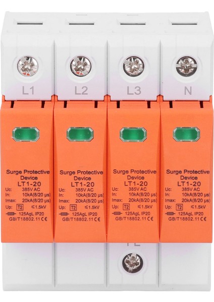 Aşırı Gerilim Korumalı Parafudr Cihazı 385VAC 10‑20KA 4p Düşük Gerilim Parafudr Cihazı (Yurt Dışından)