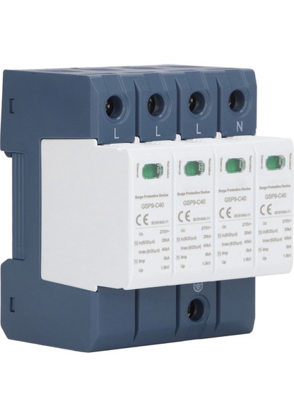 Aşırı Gerilim Koruma Cihazı 40KA 4p Spd Koruyucu Endüstriyel Dın Ray Montajı Ac 275V (Yurt Dışından)