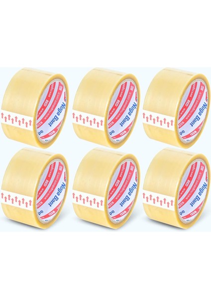 45 mm x 40 mt Şeffaf Koli Bandı Hotmelt Red 6 Adet