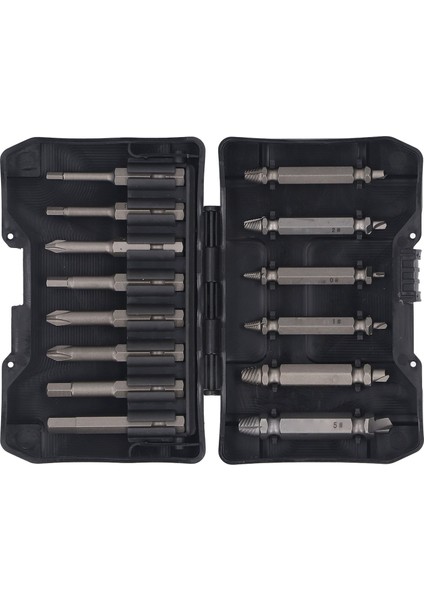 14 Adet Vida Çıkarıcı Matkap Ucu Seti Yüksek Karbon Çelik Çift Başlı Hasarlı Kırık Vida Çıkarıcı Kiti (Yurt Dışından)