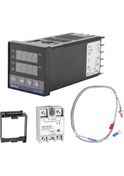 0℃~1300℃ Alarm REX-C100 Dijital LED Pıd Sıcaklık Kontrol Cihazı Kitleri AC110V-240V (Yurt Dışından)