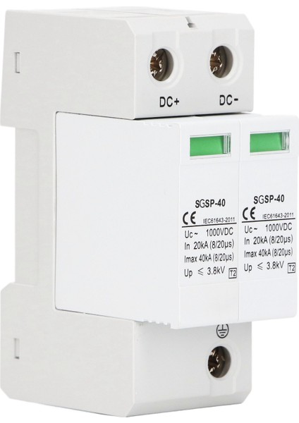 Dc 1000V 40KA Aşırı Gerilim Korumalı Parafudr Koruyucu Cihaz Fotovoltaik Güç Sistemi Için Beyaz 2p (Yurt Dışından)