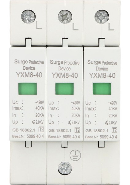 Aşırı Gerilim Koruma Cihazı 3p 40KA 420V Gerilim Koruması Parafudr Koruyucu Güvenlik Için (Yurt Dışından)