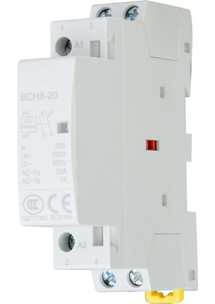 2p 20A 2no 24V 220V/230V 50/60Hz Ev Tipi Ac Kontaktör Dın Ray Montajı (Yurt Dışından)