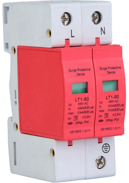 Aşırı Gerilim Koruma Cihazı Telefon Thunder Tele Koruyucu Düşük Gerilim Parafudr (2P80KA) (Yurt Dışından)