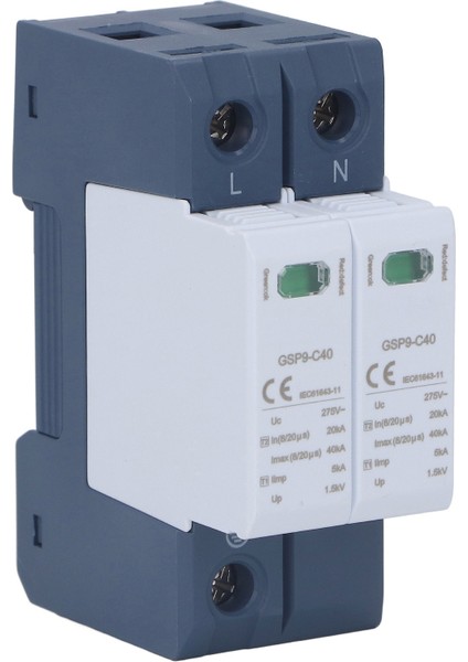 Aşırı Gerilim Koruma Cihazı 40KA 2p 275V Ac Pc Gerilim Koruma Parafudr Koruyucu (Yurt Dışından) indirimleri