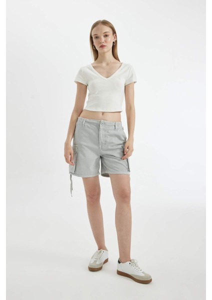 Coool Regular Fit Normal Bel Kısa Paça Gabardin Şort D1006AX24SM