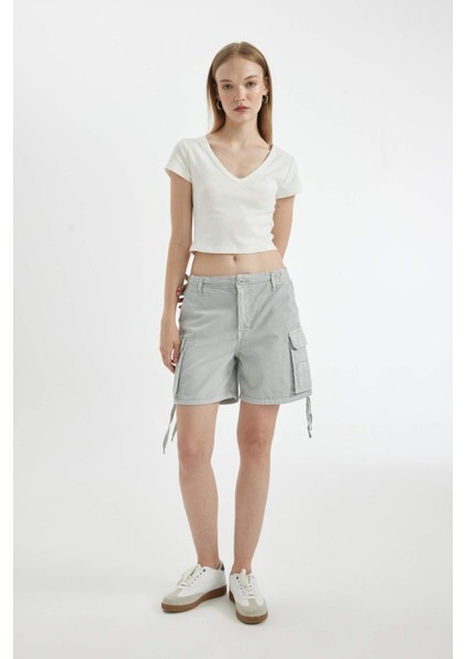 Coool Regular Fit Normal Bel Kısa Paça Gabardin Şort D1006AX24SM