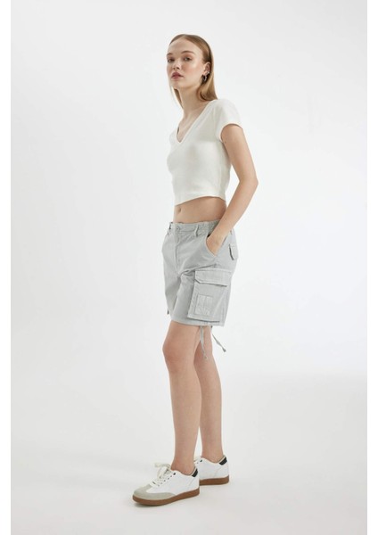 Coool Regular Fit Normal Bel Kısa Paça Gabardin Şort D1006AX24SM